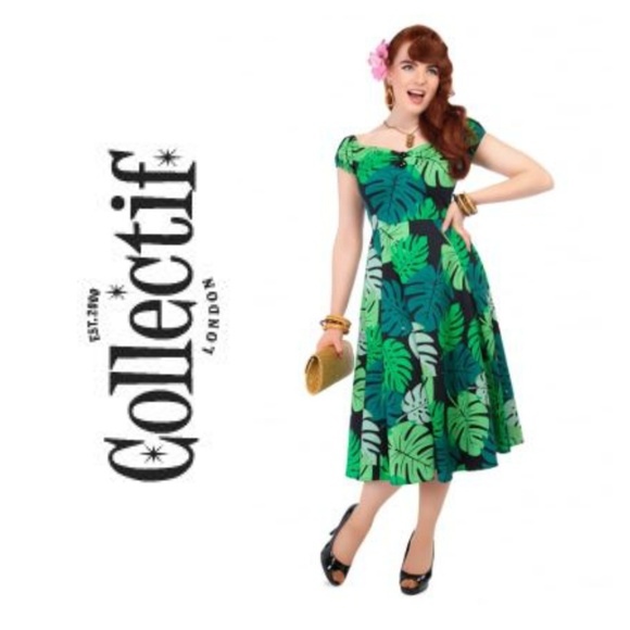 COLLECTIF LONDON Dresses & Skirts - COLLECTIF PINUP COUTURE PALM DRESS  US 8 EUC